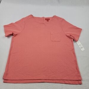 NWT Elle coral ribbed Mod boxy heavy tshirt